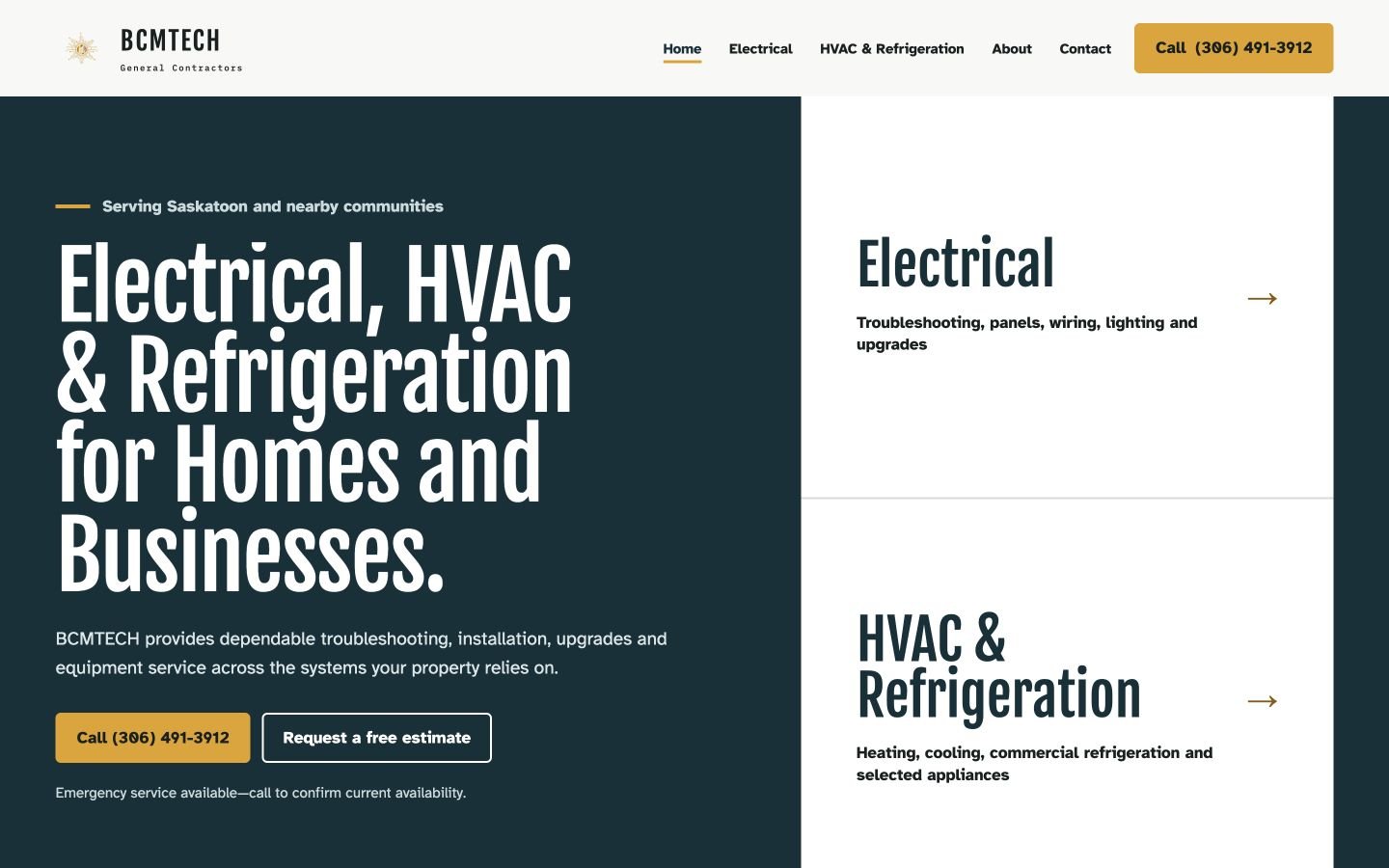Homepage of BCMTECH