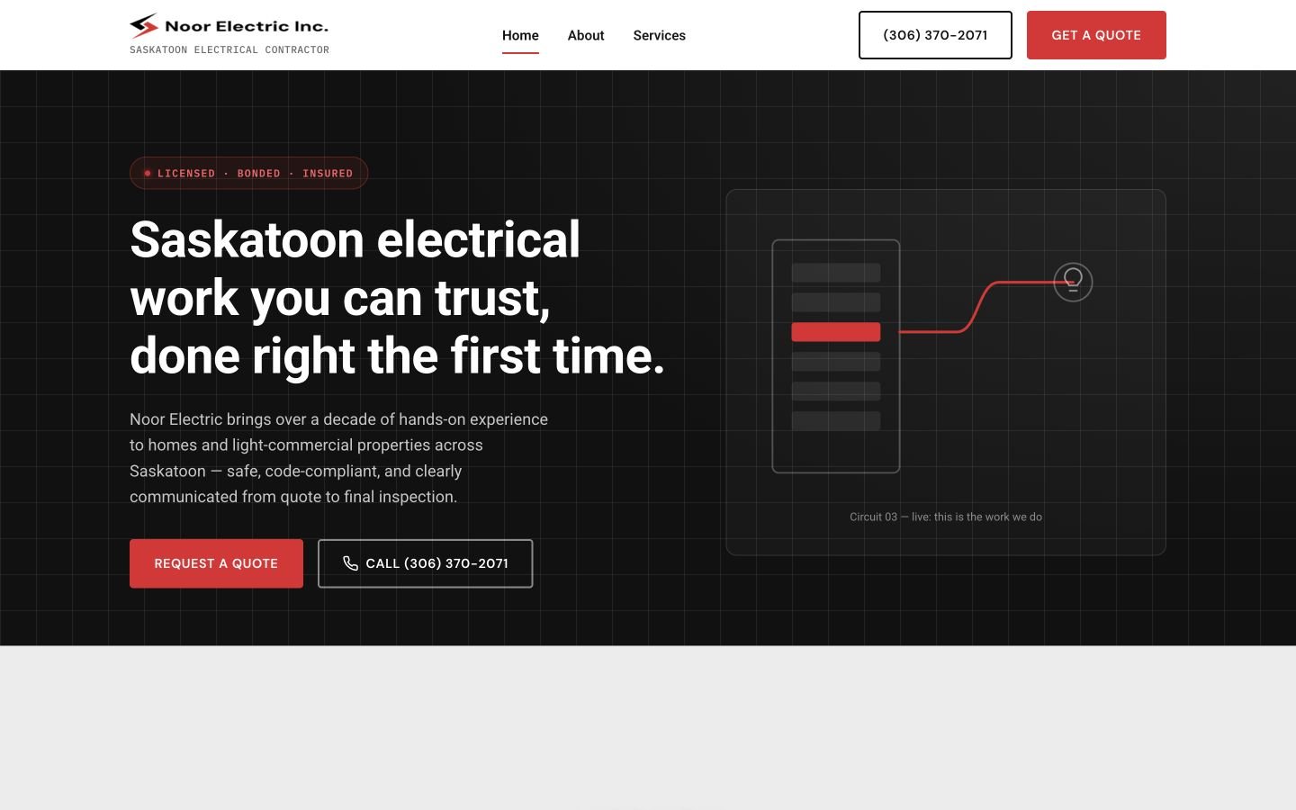 Homepage of Noor Electric