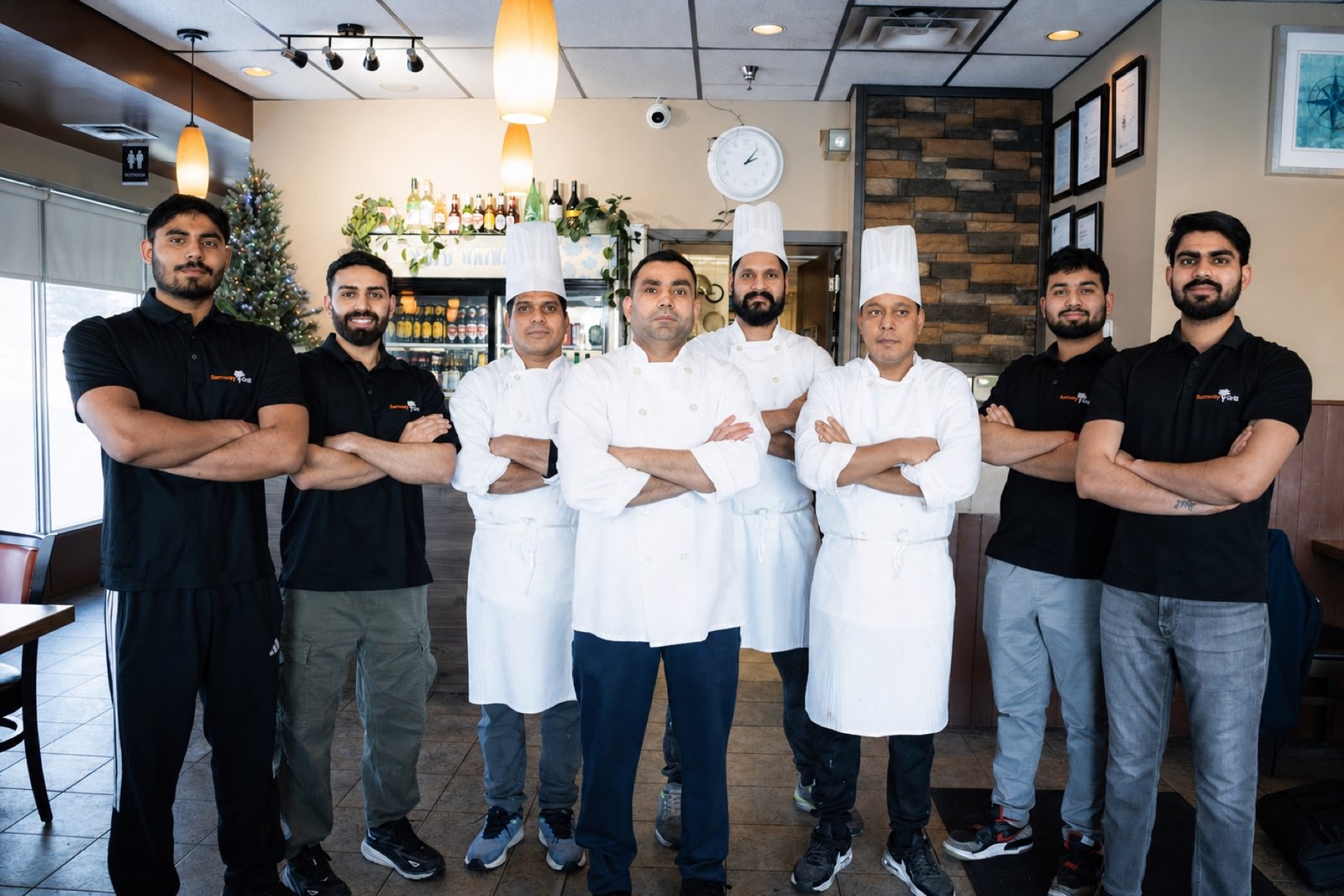The Samway Grill culinary and front-of-house team together in the restaurant
